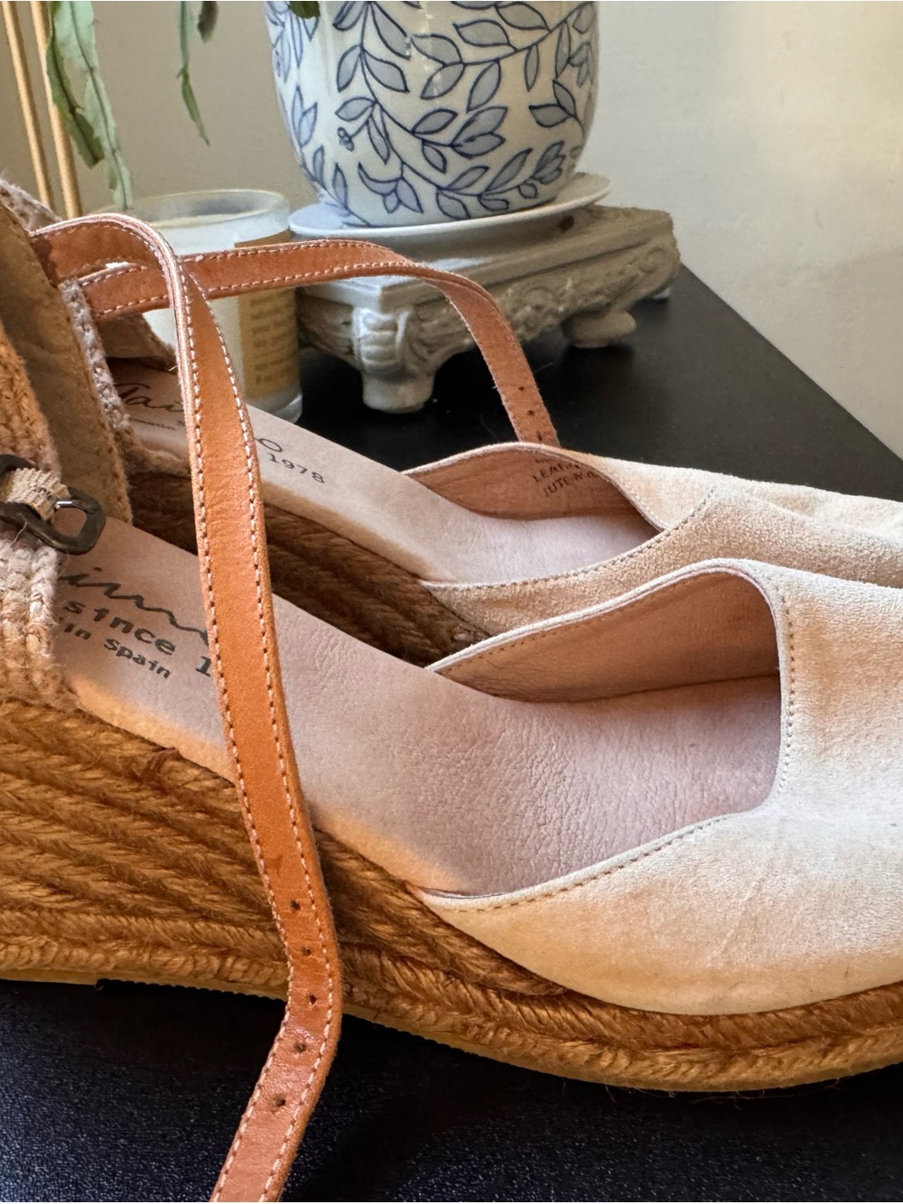 Gaimo Suede Espadrille Wedge Ankle Strap